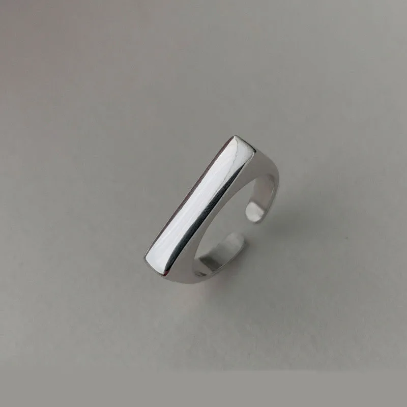 925 Sterling Zilveren Ring Voor Vrouwen Platte Eenvoudige Vinger Open Vintage Handgemaakte Ring Allergie Voor Feest Verjaardagscadeau