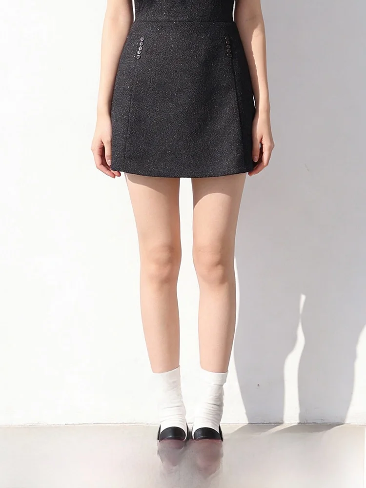 

Новая весенняя юбка больших размеров из блестящей шерстяной ткани с объемной вышивкой, А-силуэт, стройнящая, скрывающая бедра, повседневная, из полиэфирного волокна