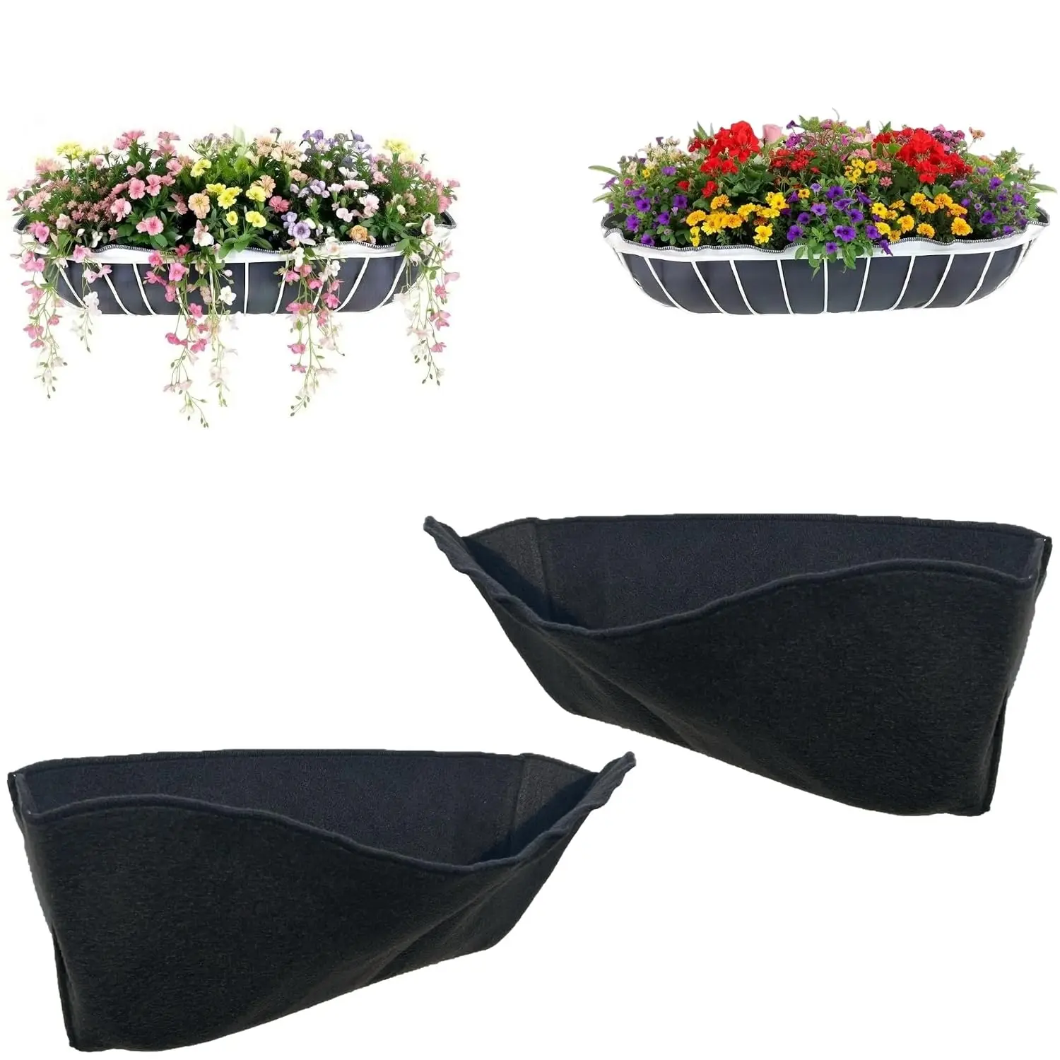 55 Inch Fabric Hayrack Coco Liner Replacement for Window Basket Flower Planter - 55