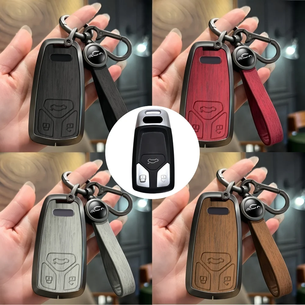 

Metal Car Remote Key Case Cover Shell For Audi A4 B9 A5 A6 8S 8W Q5 Q7 4M S4 S5 S7 TT TTS TFSI RS Protector Fob Keyless