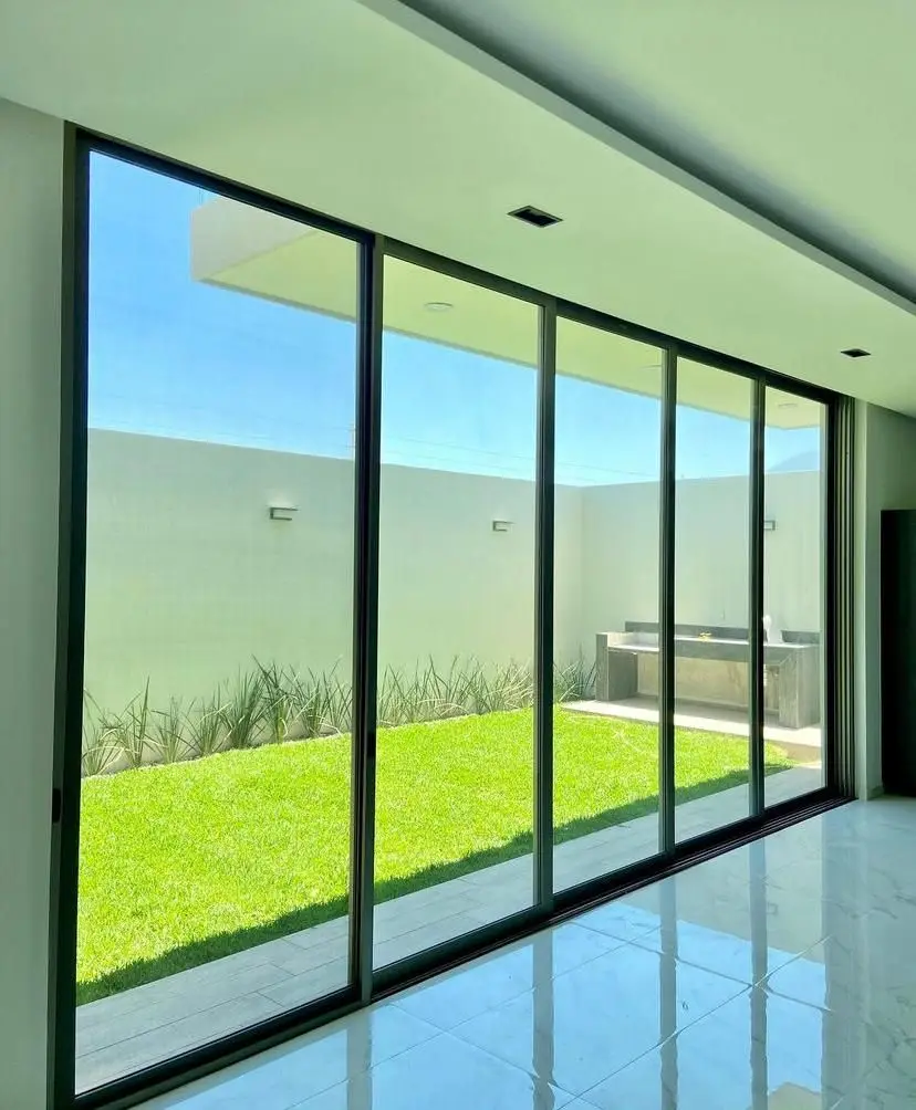 

DN Sliding Doors for Patio Narrow Frame Glass Door Balcony Home Double Tempered Glass Panels Exterior Door Custom Size and Color