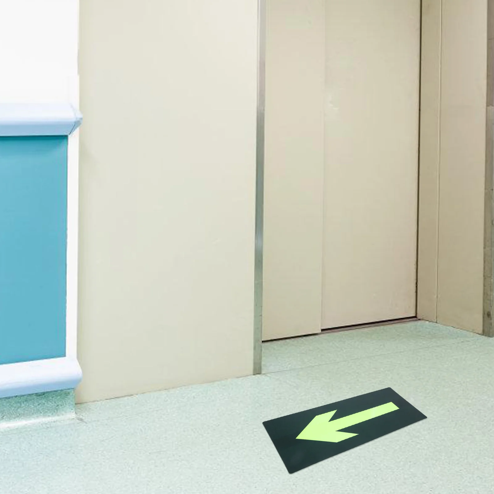 8 pcs Glow In The Dark Evacuation Stickers Long Lasting Luminous Waterproof Emergency Exit Signs Self Adhesive Safety Decals For