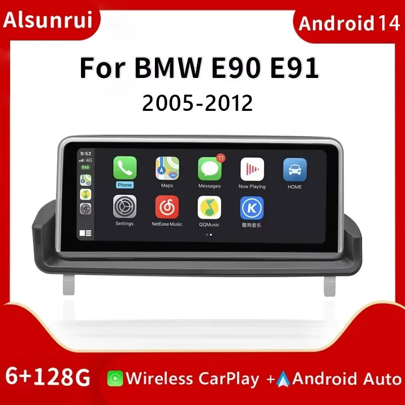

Wireless Carplay 2 din Adroid 14 Car Radio For BMW E90 E91 E92 E93 2005-2012 Multimedia Audio Head Unit SWC idrive StereoScreen