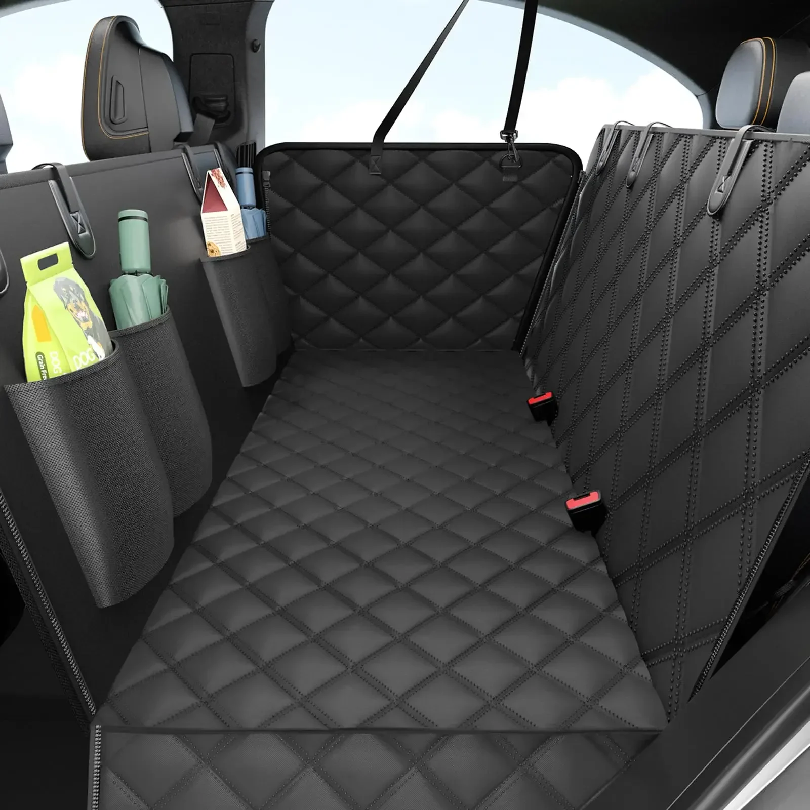 

Premium Waterproof Dog Car Seat Cover For Back Seat 600D Oxford Heavy Duty Nonslip Hammock For SUVs Trucks