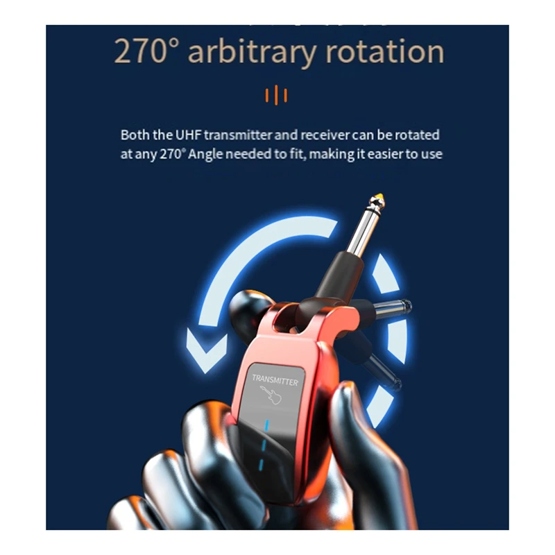 ระบบกีตาร์ไร้สายแบบชาร์จไฟได้หน้าจอ LED UHF ไร้สายกีตาร์เครื่องส่งสัญญาณสําหรับกีตาร์ไฟฟ้า