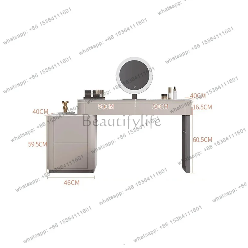 YJ With Mirror Storage Vanity Table Modern Nordic Luxury Trendy Vanity Table Premium Organizer Meuble Coiffeuse Home Furniture