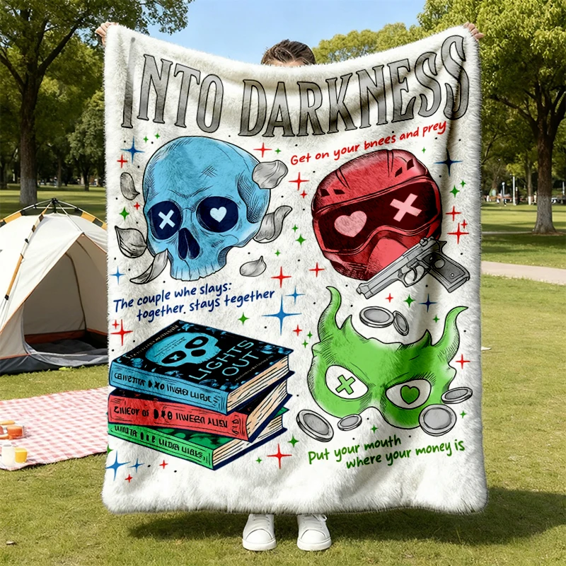 Game on Navessa Flannel Blanket, Into Darkness Inspired Flannel Throw, Lights Out Dark Romance Cozy Blanket, Caught Up