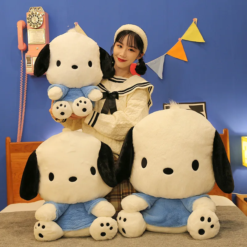 95cm Super Big Size Sanrio  Plush Pochacco Toy Pillow Stuffed Animal Comfort Soft Doll Children Birthday Gift Cartoon Anime Toy