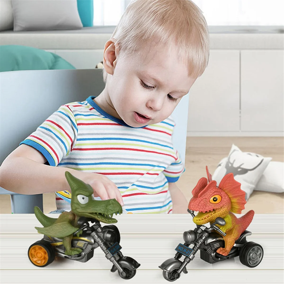 Moderne 8PCS dier motorfiets speelgoed voertuigen cadeaus voor kind motorfiets Dino speelgoed