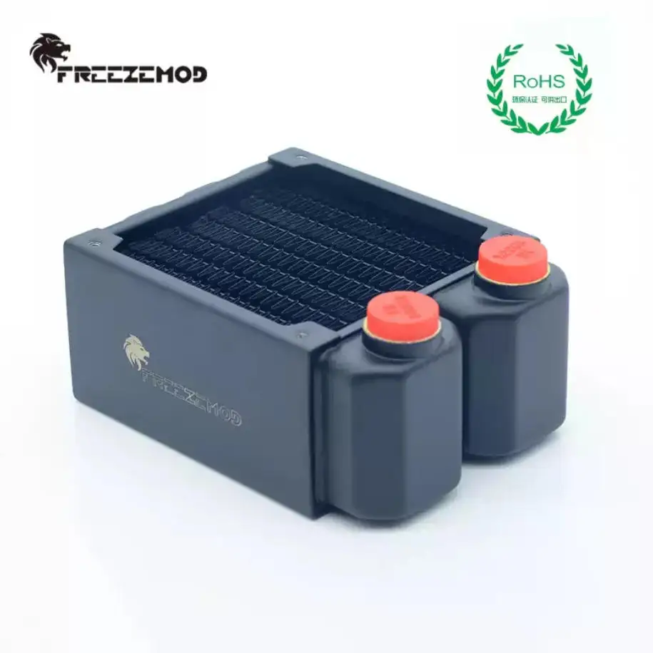 FREEZEMOD Copper Heat Sink G1/4'' Thread / Length 110/190/270mm, 45mm Thickness / 8-channel / 80mm Fan Installation TSRP-H160