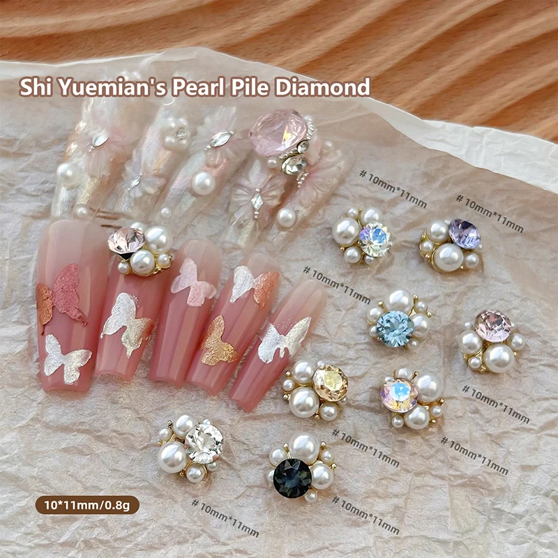 1Pcs Pearl Water Diamond Resin Nail Art Charms 3D Nail Rhinestones Glitter Nail Jewelry Decoration Accessories Decoration