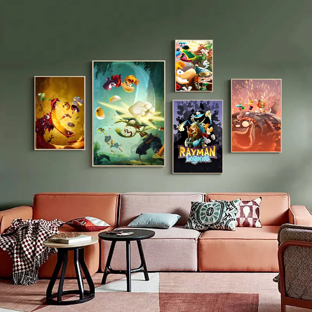 Rayman Legends ملصق ورق أبيض مقاوم للماء ملصق ورقي مقهى بار لوحة جدارية فنية جمالية