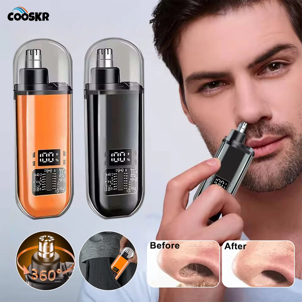 Nose Hair Trimmer Mini Clipper For Men Electric Eyebrow Nose Ears Hair Trimmer USB Rechargeable Travel Portable Nose Hair Cutter