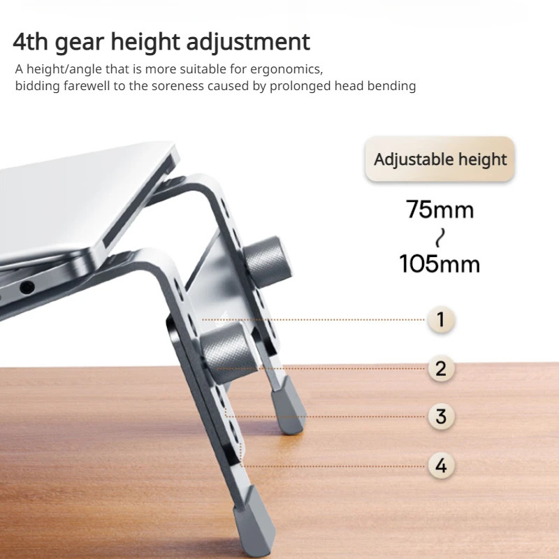 Baseus Laptop Stand Aluminum Alloy Desktop Computer Stand Foldable Portable Bracket Heightening for Laptops Macbook Office Games