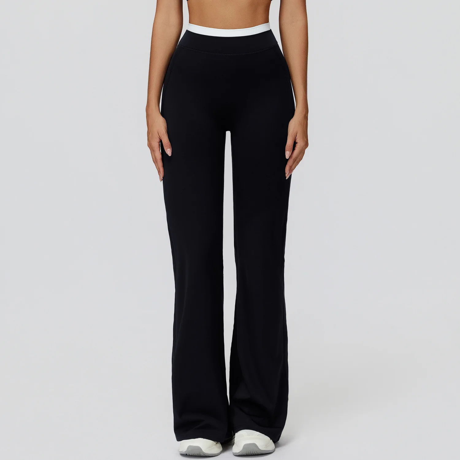 Gymdolphin Women's Solid Color High Waist Flared Leg Sports Pants 2026 New Stylish Activewear Trousers High Waist Fitness Wears