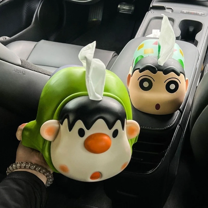 Crayon Shin-chan auto papieren doos creatieve hoogwaardige animatie cartoon thuis schattige handgemaakte pop desktop papieren doos decoratie cadeau