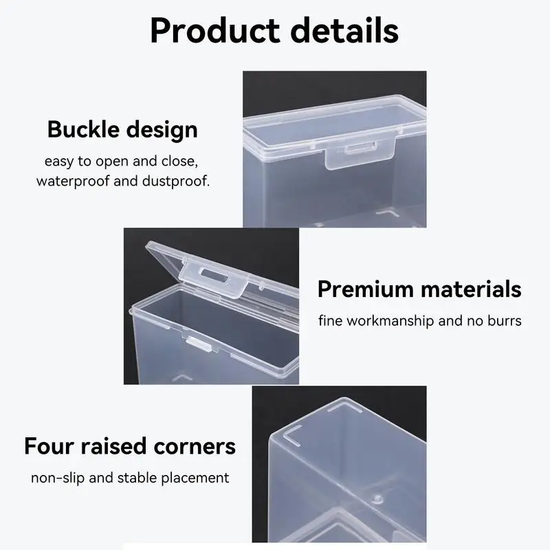 Mini Rectangle Storage Box Rectangular Clear Business Card Holder Carefully Polished Storage Organizer For Playing Card Coin