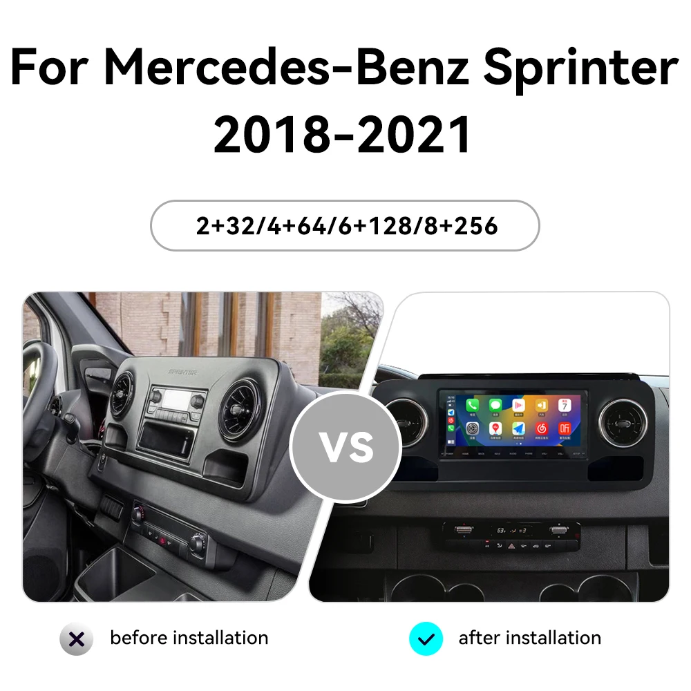 

Car Radio 10.25" Android 13 CarPlay For Mercedes-Benz Sprinter 2018-2021 Touch Screen Multimedia Player GPS Navigation Head Unit