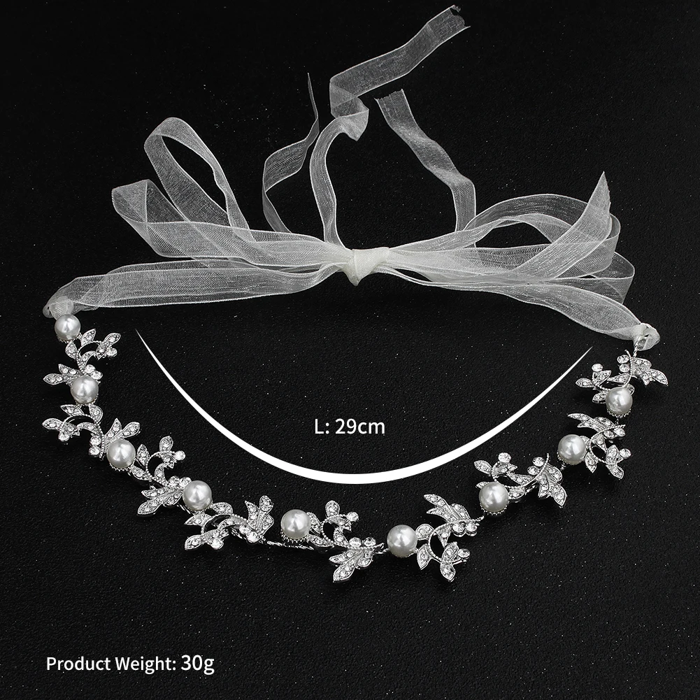 Wedding Luxury Round Pearl Bride Hairband Women Hair Decoration Accessories