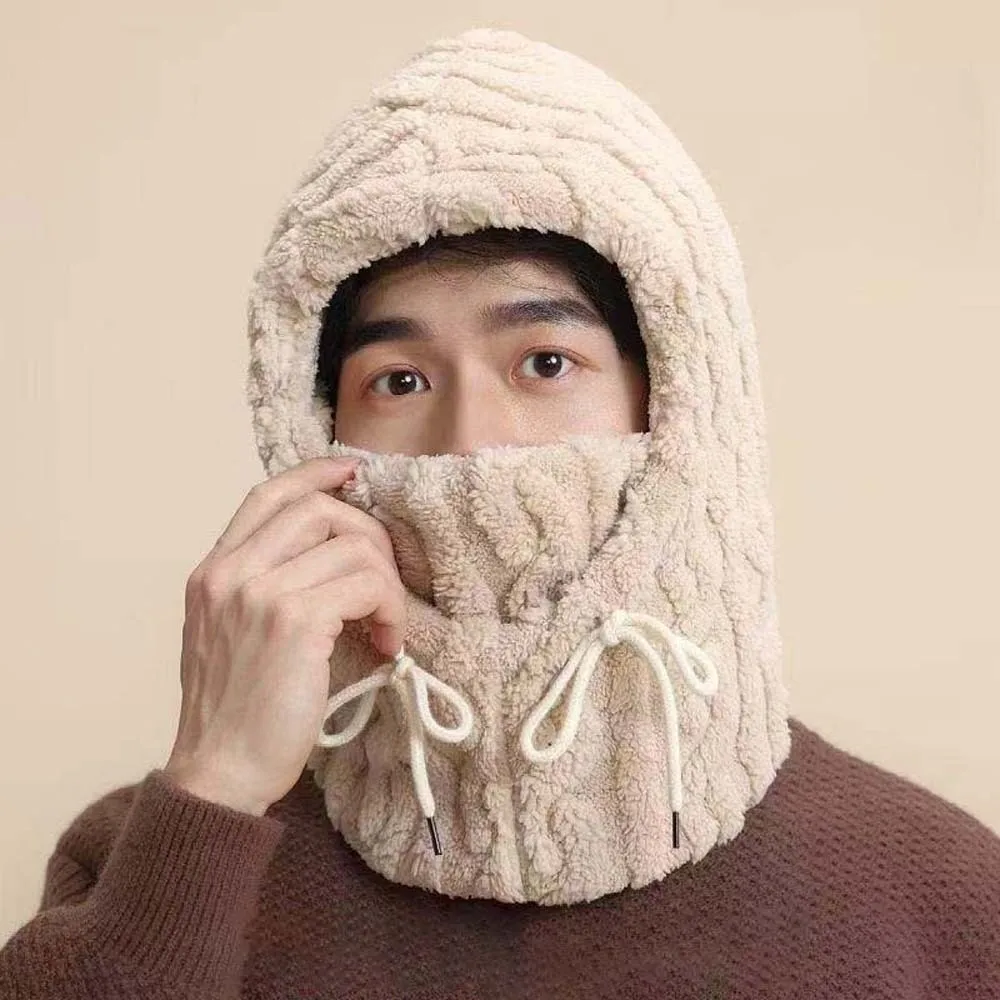 

Adjustable Strap Warmer Wrap Head Hat Polyester Solid Color Winter Pullover Cap Soft All-match Compact Cap Scarf Outdoor