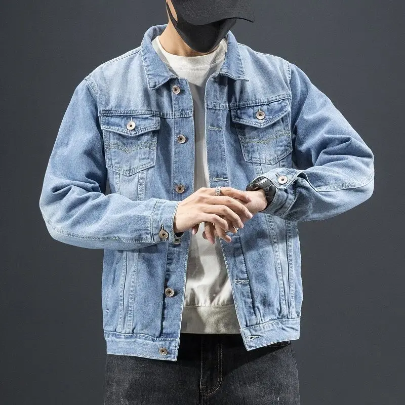 Men's Denim Jacket Wool with Sheep Cargo Blue Male Jean Coats Warm Padded Padding Washed Fashion Winter Outerwear Designer Y2k G