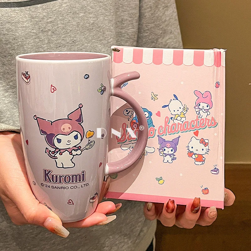 Kawaii Sanrio Fruit Series Hello Kititys Ceramic Cup Girls Kuromi Cinnamoroll Cute Couple Coffee Milk Mug Holiday Gift Water Cup