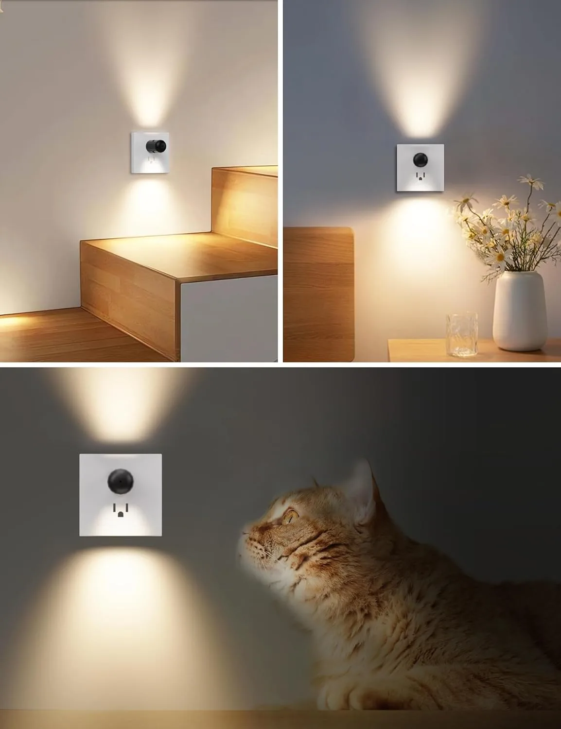 Mini LED Night Light EU/US Plug-In 220v Wall Socket Lamp With Twilight Sensor Energy Saving For Kids Room Bedroo WC Night Lights