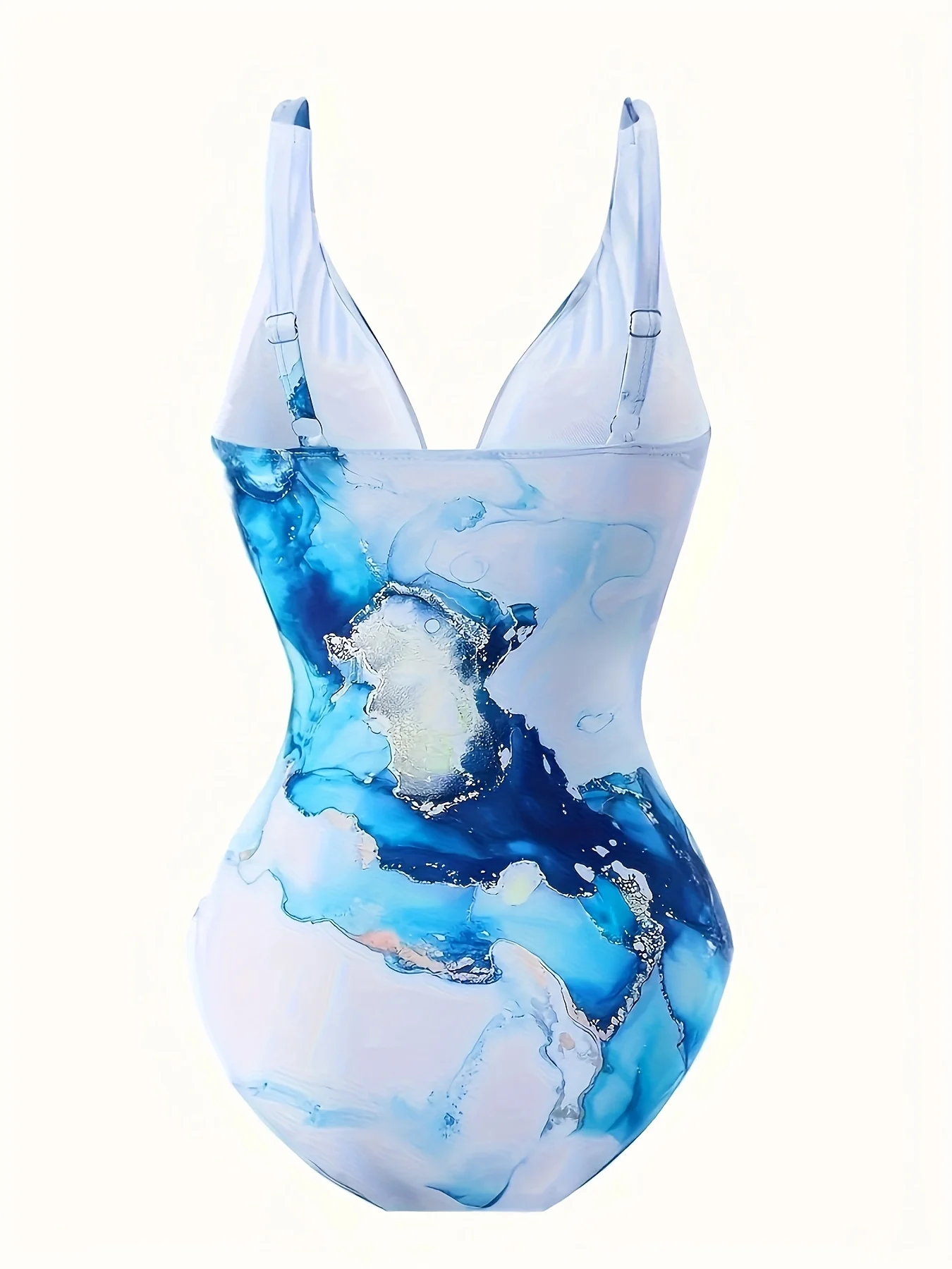 2026 新しい女性のセクシーなファッション青と白のインク柄リボンワンピース水着 + カバーアップスカート 2 点セット