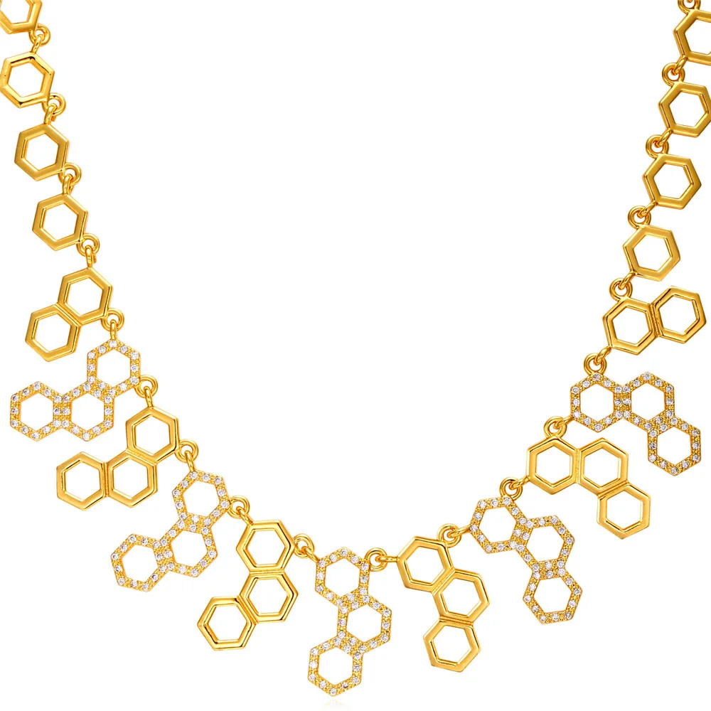 Цепочка с кулоном в виде пятиугольника золотого/серебряного цвета с тремя петлями, изящное Ювелирное Украшение для женщин и девушек