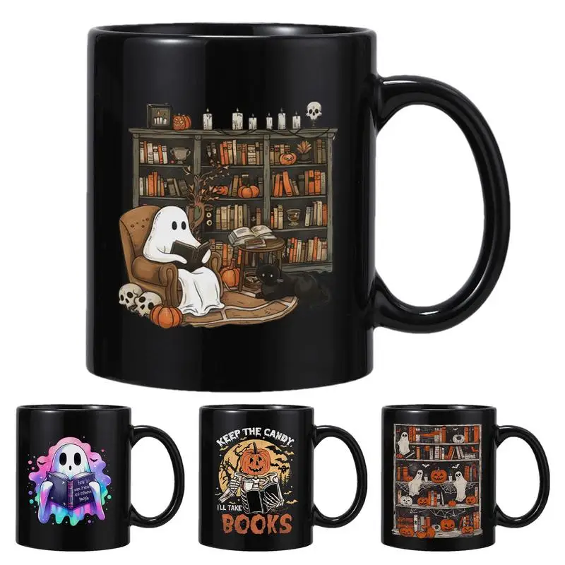 

Halloween Ceramic Coffee Cup 400ml Ghost Decoration Cup Medium Capacity Spooky Tea Cup Suitable for Milk Tea and Coffee