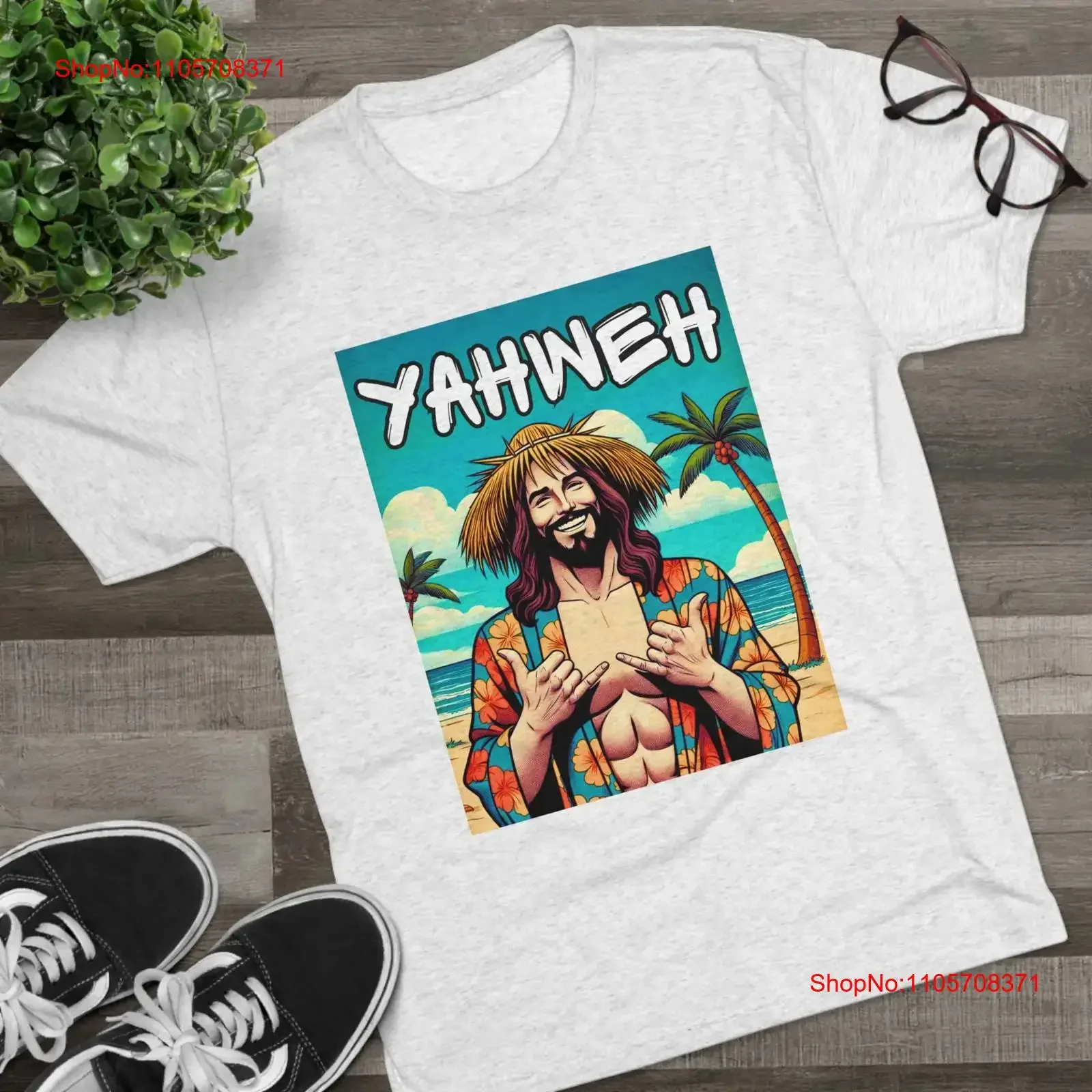 Funny Jesus Yahweh T Shirt Saves He is Rizzin Risen Meme Dank Beach Vibes Surfing Christ God Bible Christian Humor vintage