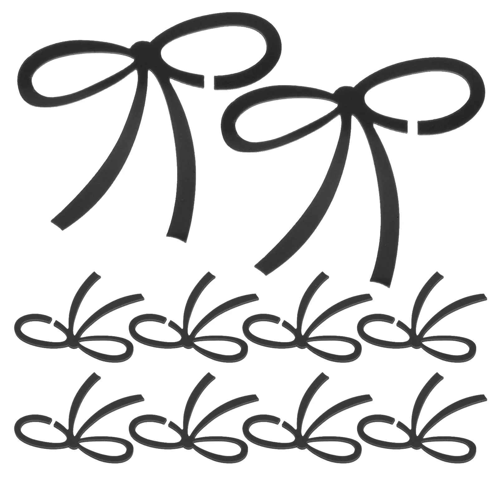 

12 Pcs Butterfly Bow Tags Markers for Glass Black 4th Miniature Labels Charm Tags