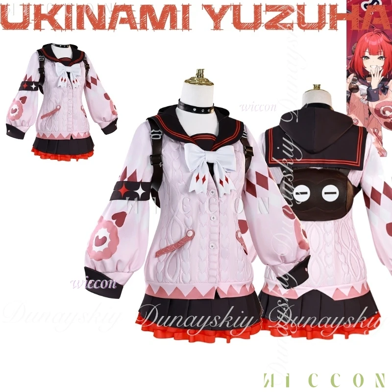 أزياء الهالوين Zenless Zone Zero Game Ukinami Yuzuha التأثيرية كسمات مادية تدعم الشخصية شعر مستعار أحمر disfraz أزياء تنكرية