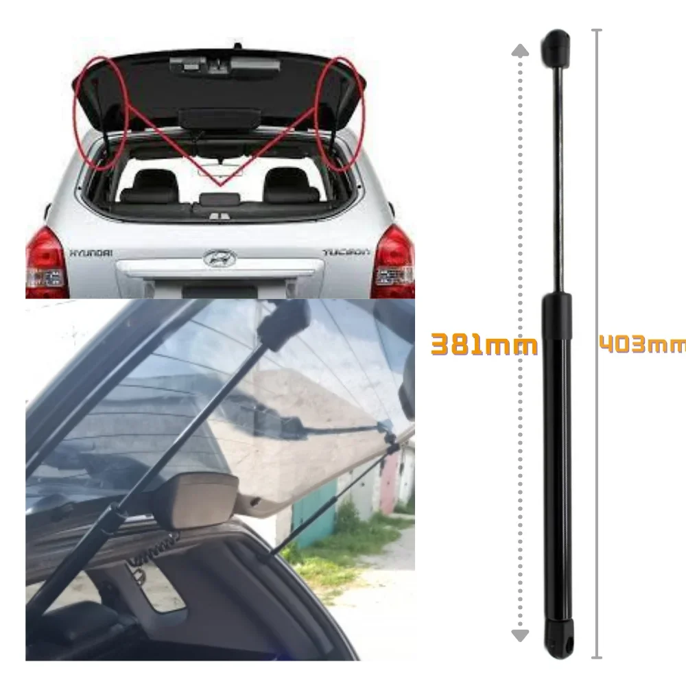 Qty(2) Rear Window Glass Struts for Hyundai Tucson JM SUV 2005-2012 403mm Gas Springs Shock Absobers Lift Supports Dampers