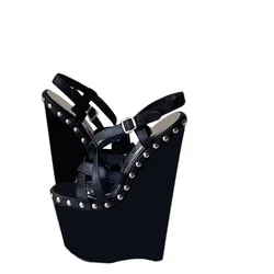 SHOFOO shoes Fashion women's high heeled sandals About 20 cm heel height Wedges heeled sandals Summer women's shoes Customized