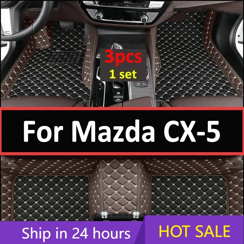 

Car Floor Mats For Mazda CX-5 CX5 KF 2017~2023 Leather Luxury Mat Rugs Carpet Full Set Auto Interior Parts Car Accessories 2018