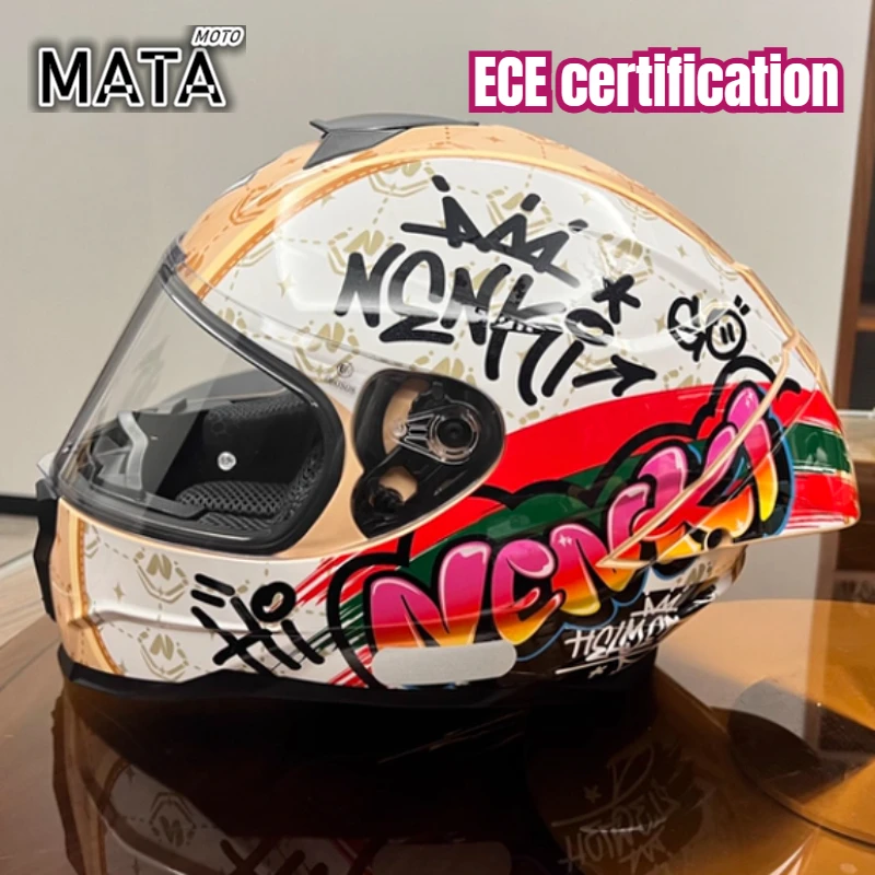 

NENKI мотоциклетный шлем для мужчин и женщин, полный шлем для гонок на мотоциклах, противотуманный, большой, заднее крыло, Casco Moto Capacete, одобренный ECE