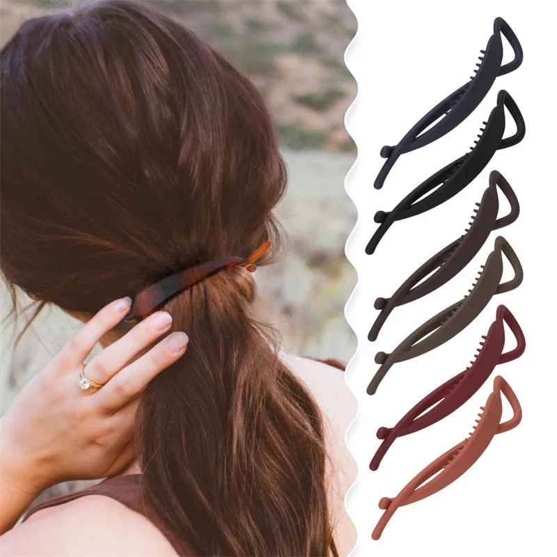 Matte Vintage Banana Clip For Curly Long Straight Short Hair Claw Clip Women Girls HairPonytail Holder Hairpin Styling Tool