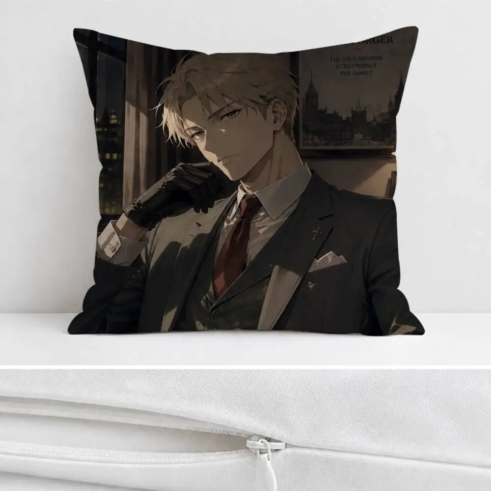 Spy x Family Loid Forger  Double-sided Printed Square Decorative Cushion Cover for Sofa Living Room Home Decor