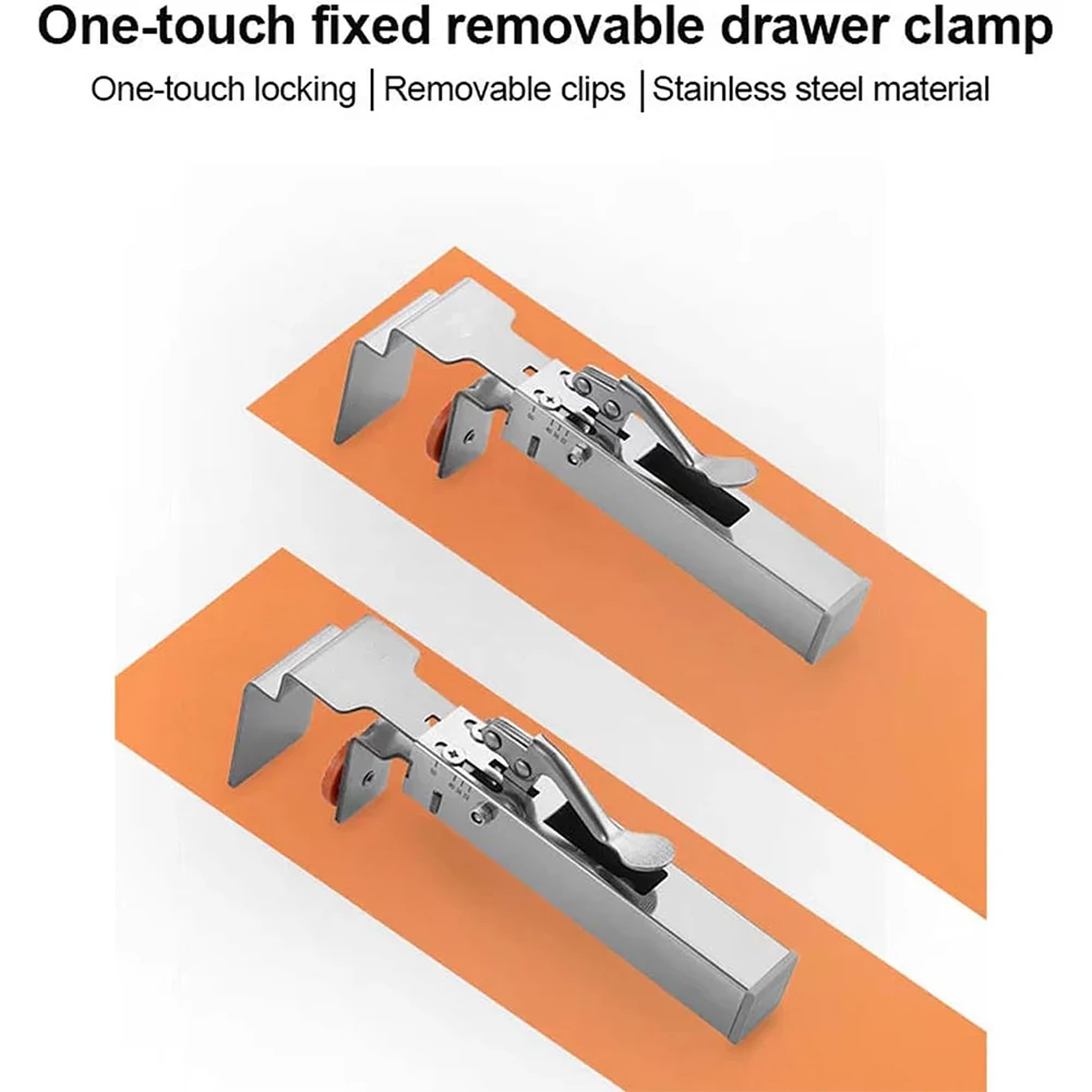 Press Type Quick Drawer Clamp Hand Tool Stainless Steel Adjust Telescopic Woodworking Installation Panel Auxiliary Fixing Clip
