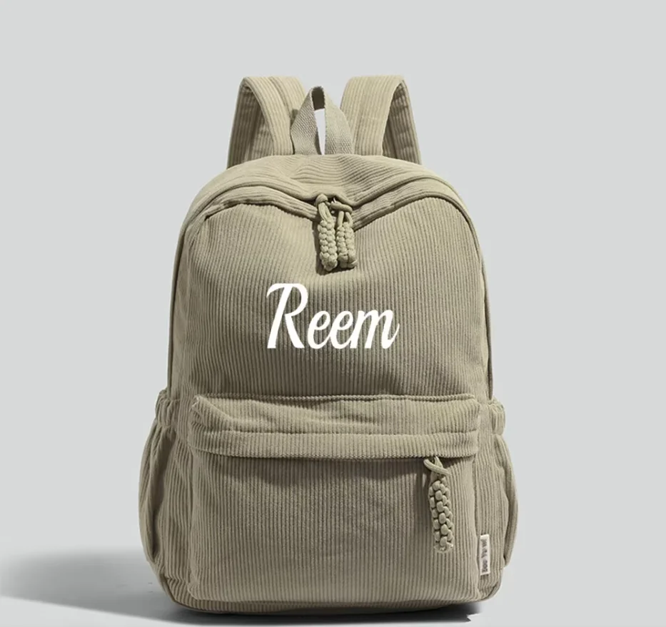 Personalized Backpack 2026 Soft Schoolbag shoulder straps Large Capacity Custom Unique Name Embroidered Corduroy Special Design