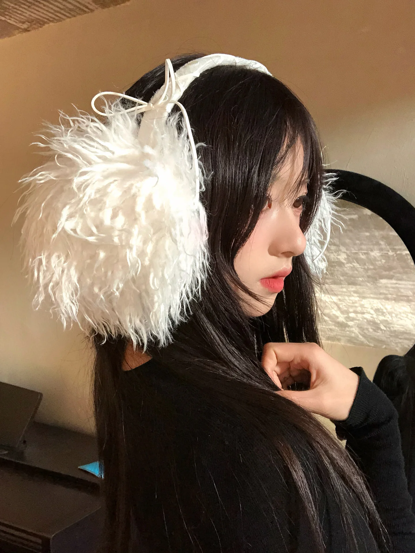 winter-warm-furry-ear-muffs-women's-cycling-ear-covers-long-hair-plush-ear-cozy-ear-pads-non-woven-fashion-accessories
