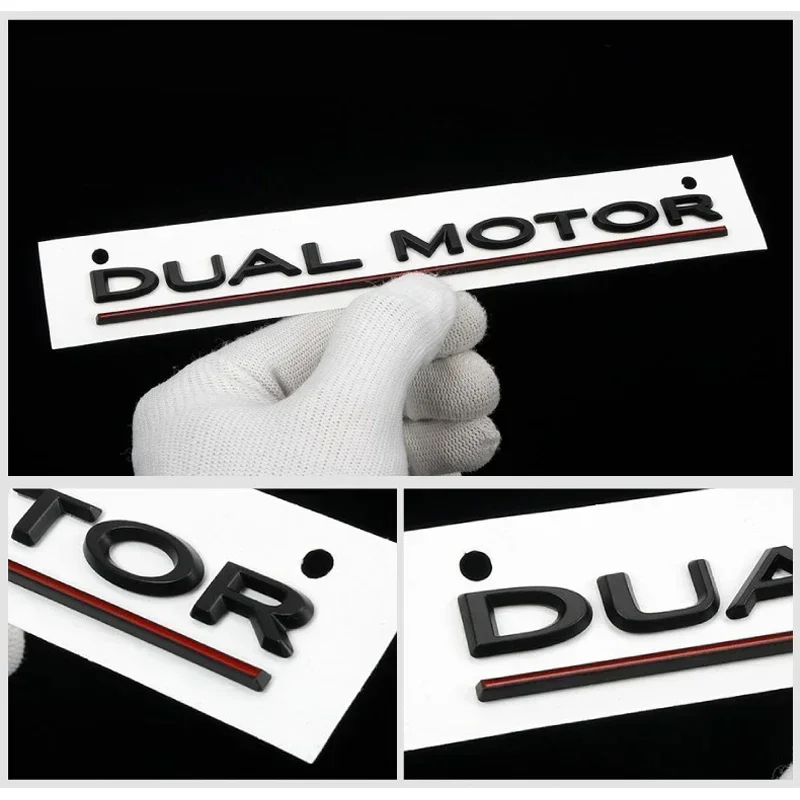 Emblema a doppio motore per accessori modello 3 Y S X lettere evidenziate Logo Performance Badge Trunk Sticker Chrome 3D Decal