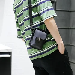 New casual men's multifunctional single shoulder crossbody waist bag PU men's single shoulder waist bag change mobile phone bag