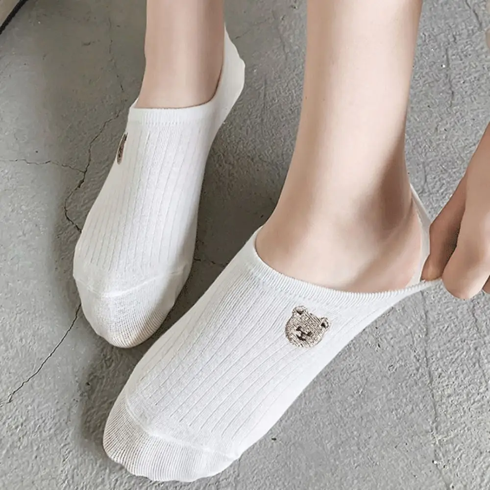 

10Pairs Flower Animal Thin Boat Socks Non-slip Cartoon Sweet Short Socks Breathable Hosiery Summer Invisible Socks Women