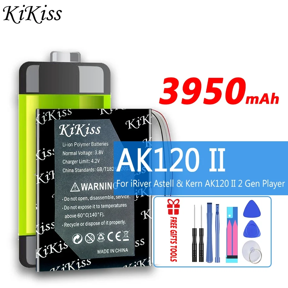 

3950mAh KiKiss Rechargeable Battery for IRiver Astell & Kern Ak120 II 2 Gen Player Rechargeable Accumulator Pack