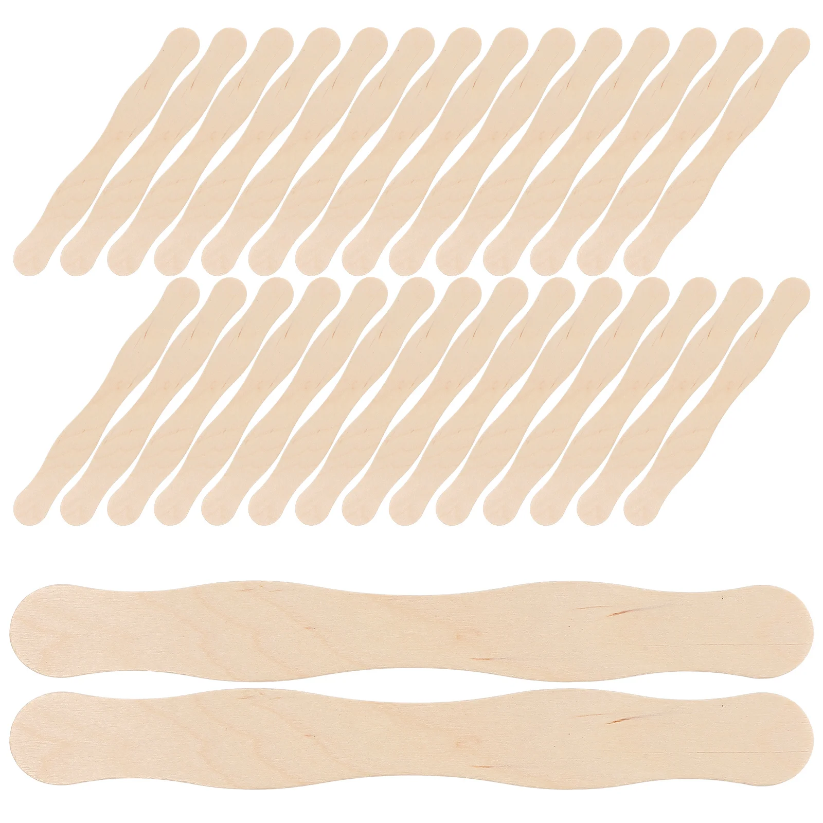 50 PCS DIY Wooden Stick Popsicle Sticks Mini Fan for Ice Cream Craft Dessert Accessories Crafting Props Cake Supplies