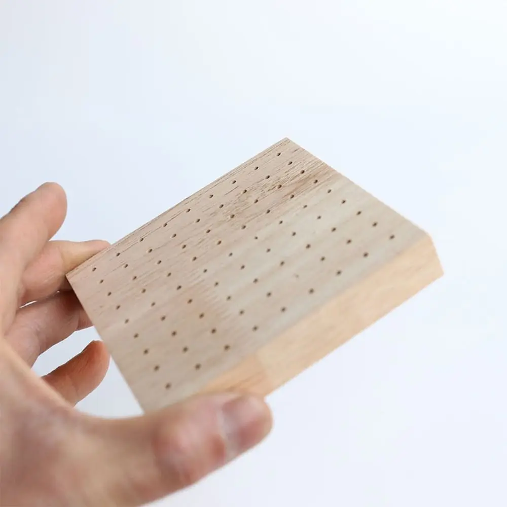 2Pcs 61/81 Hole Wooden Polishing Head Storage Board Save Space Square Nail Tools Storage Stand 10*10cm Creativity