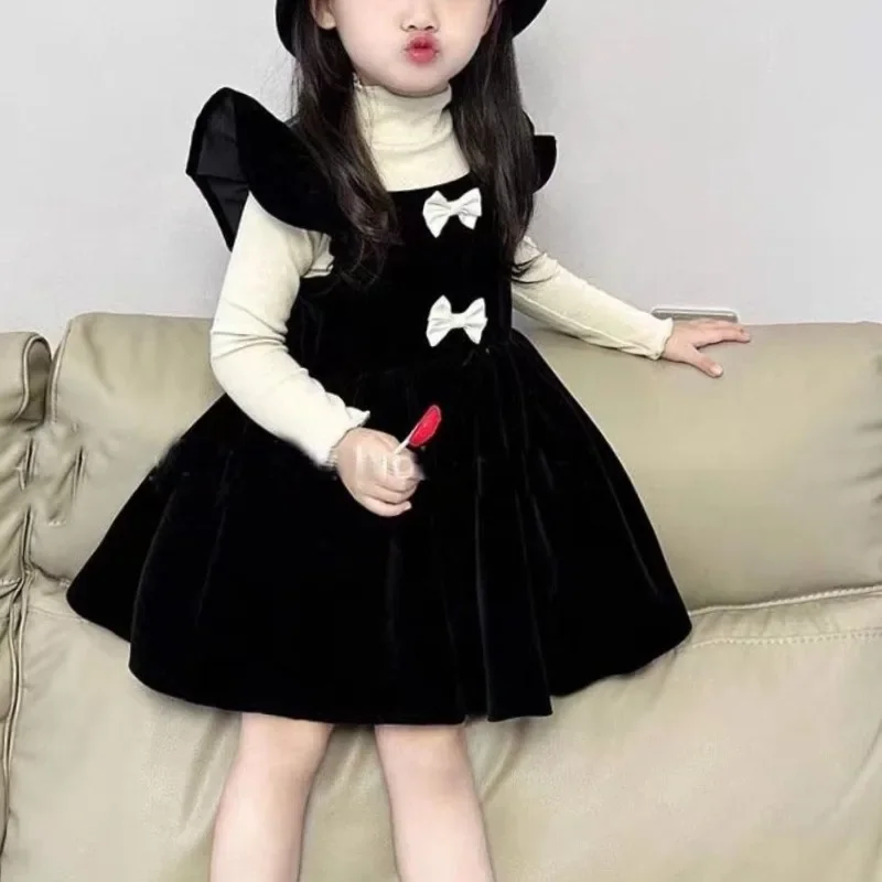 

Girls' Autumn Winter Fashion Elegant Versatile Set Skirt Casual Fashionable Active Comfortable Kids Children's Clothing Dresses