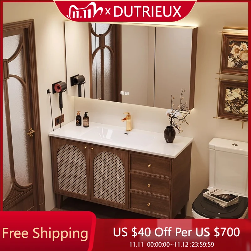 

Wooden Simple Quality Cupboard Drawers Jewelry Sink Mirror Organizer Bathroom Cabinet Storage Display Gabinete Salon Furniture